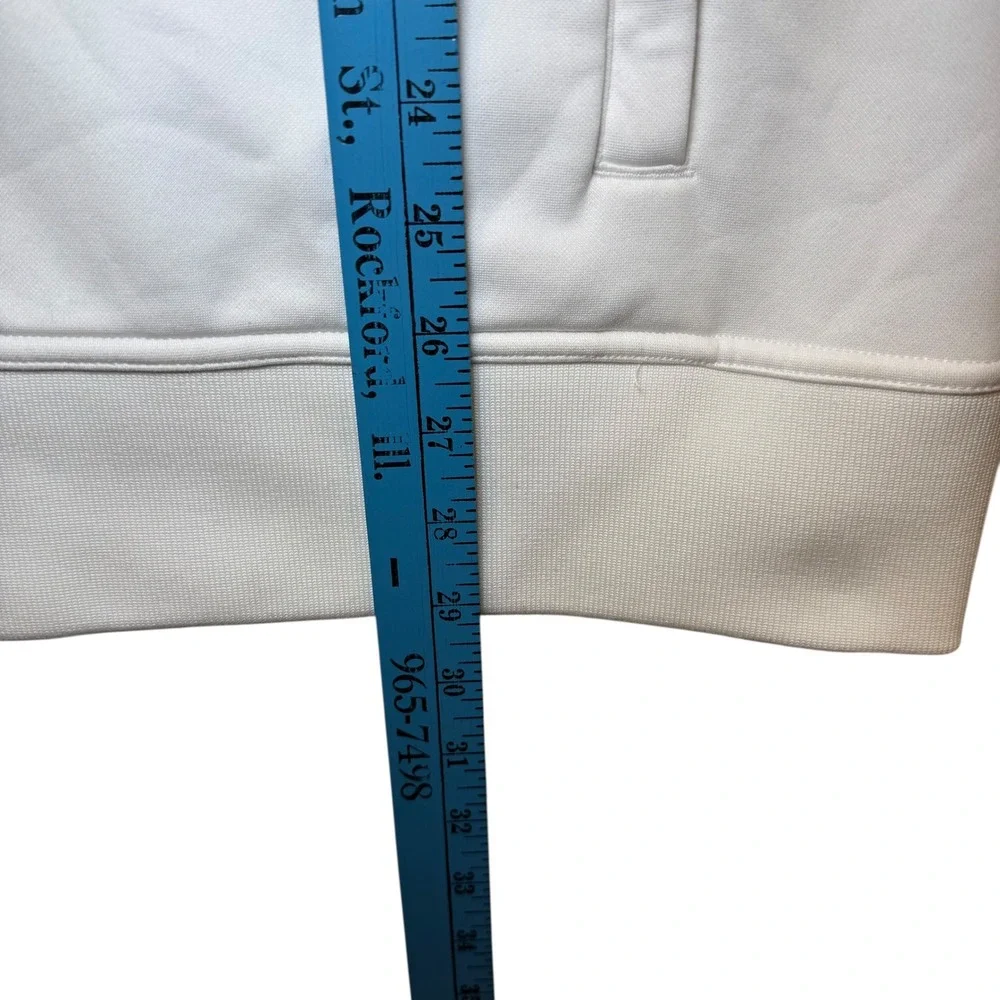 The North Face Mens Track Jacket White Black‎ Full Zip Stripe Mock Neck Logo XL